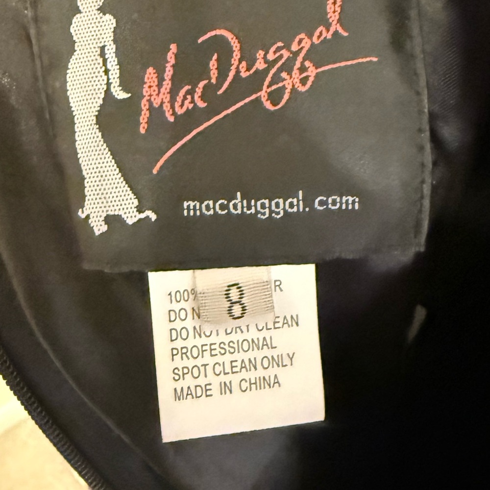 Mac Duggal Black Embellished Long Sleeve Cocktail Dress - Picture 4 of 5